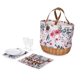 Picnic Time Promenade 13-Piece Flatware & Picnic Basket Set